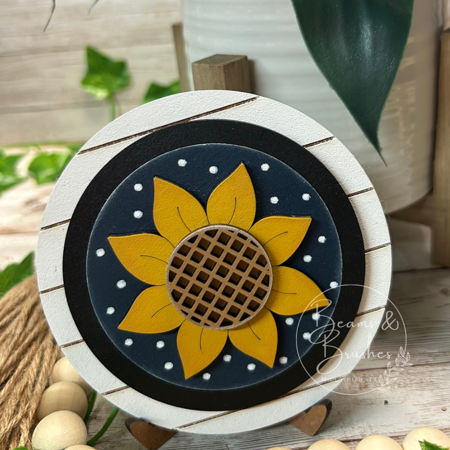 White/Black Round Desk Base for 3 inch inserts