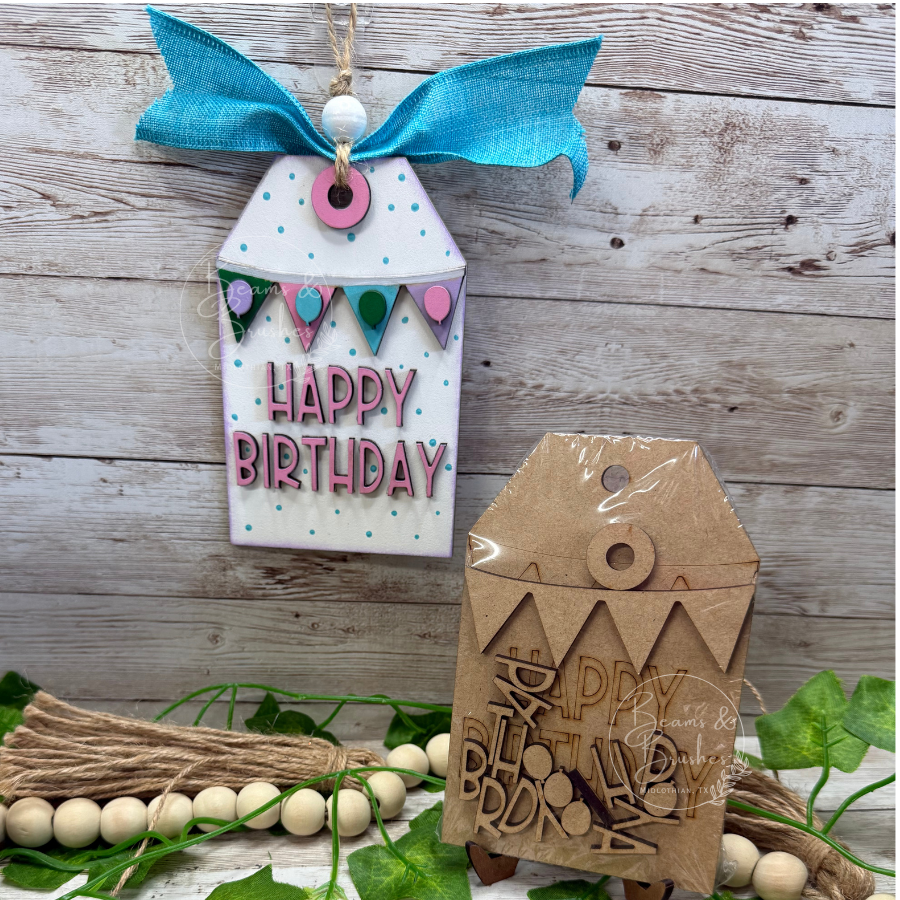 DIY ORNAMENT/GIFT TAG KIT - Happy Birthday Banner