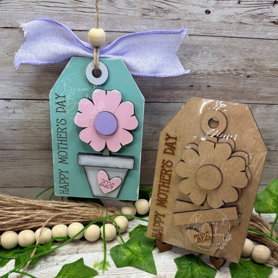 DIY ORNAMENT/GIFT TAG KIT - Happy Mother's Day Flower Pot
