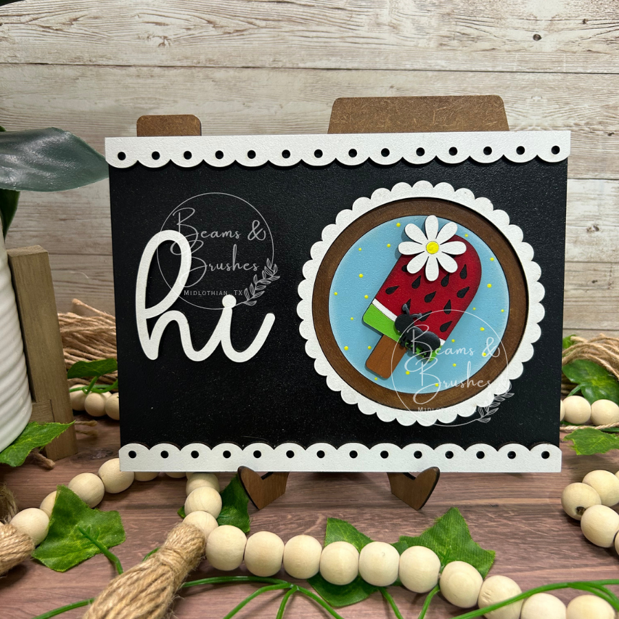 Watermelon Popsicle 3 inch Round Insert