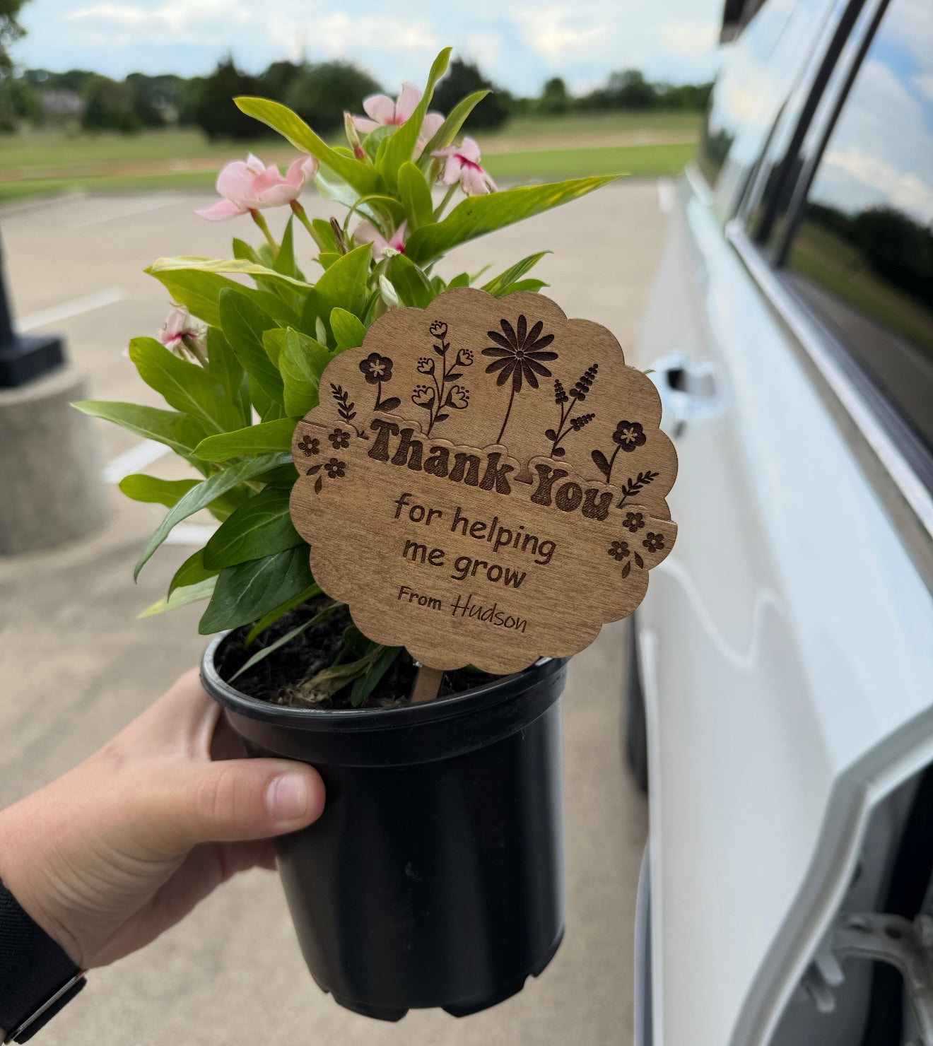 Personalized Plant stake with gift card holder