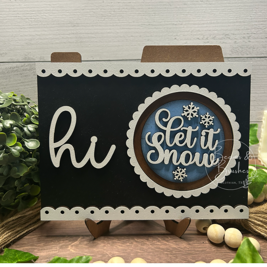 Let it Snow 3 inch Round Insert