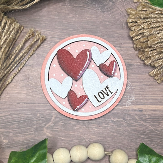 Love Hearts 3 inch Round Insert