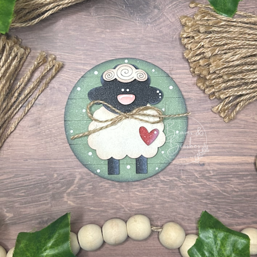 Sheep 3 inch Round Insert