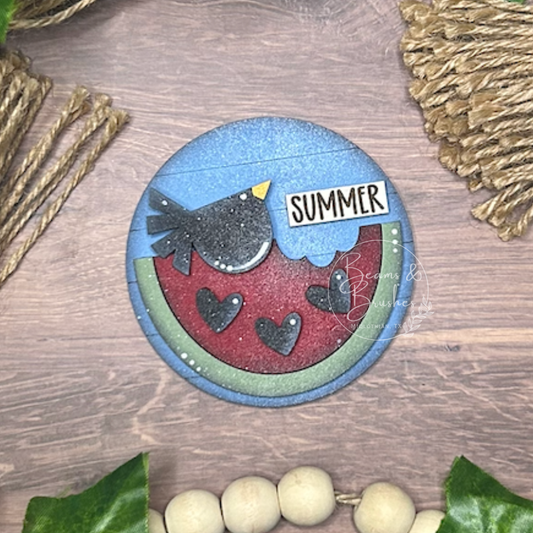 Watermelon Crow 3 inch Round Insert