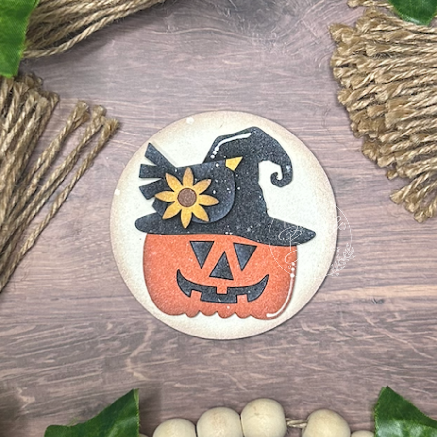 Jack O Lantern 3 inch Round Insert