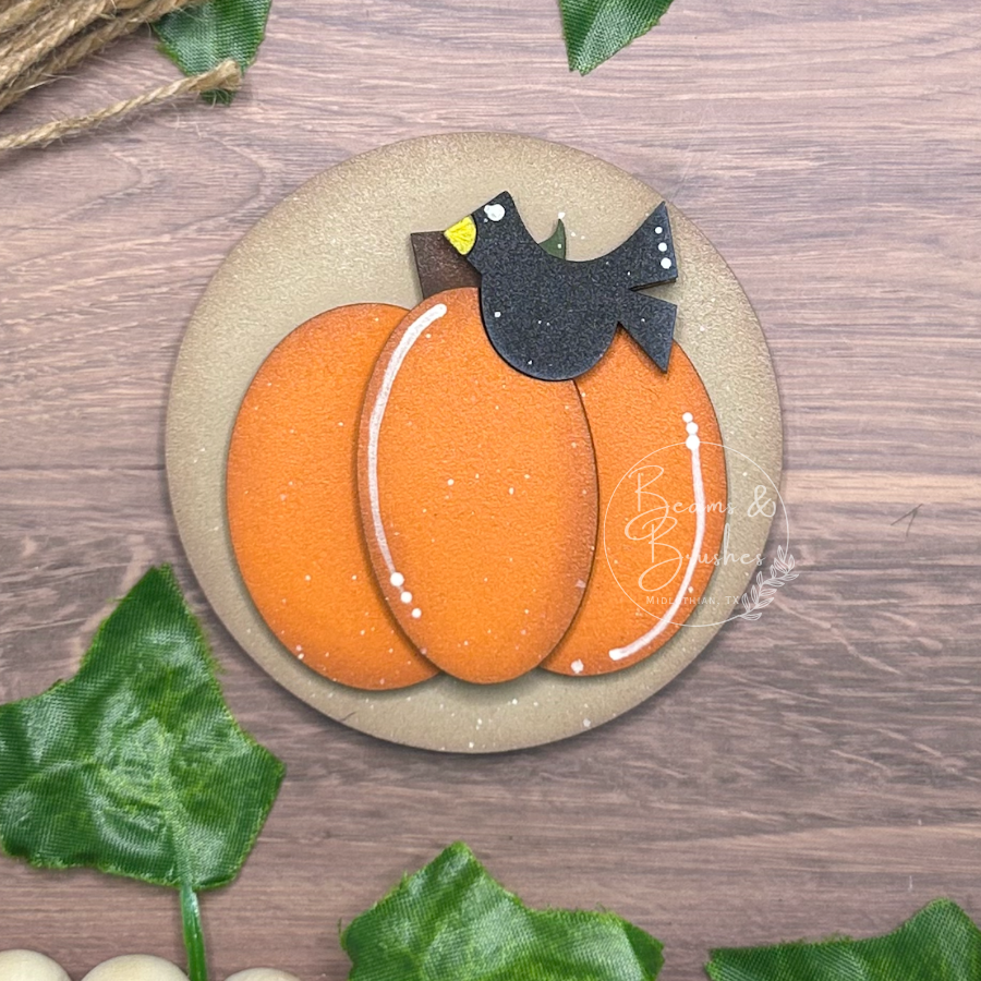 Pumpkin Crow 3 inch Round Insert