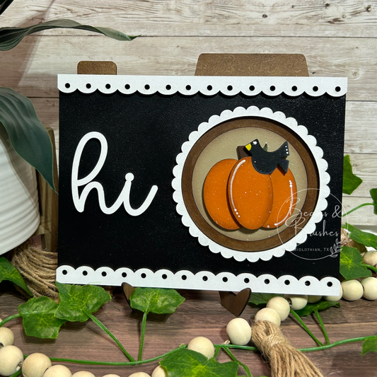 Pumpkin Crow 3 inch Round Insert