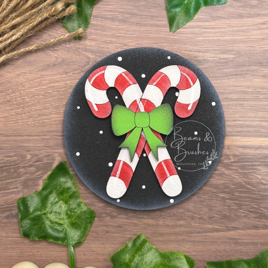 Candy Canes 3 inch Round Insert