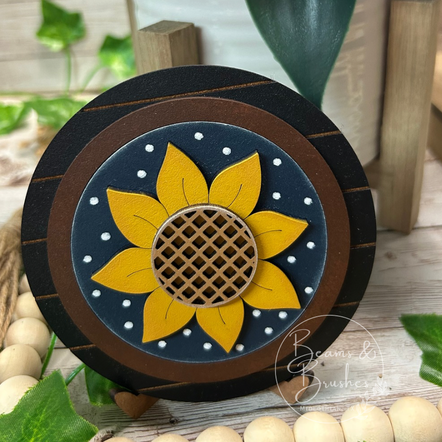 Black/Brown Round Desk Base for 3 inch inserts