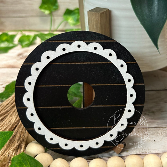 Black/White Round Desk Base for 3 inch inserts