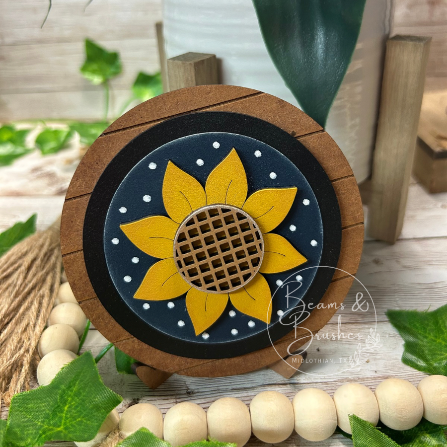 Brown/Black Round Desk Base for 3 inch inserts