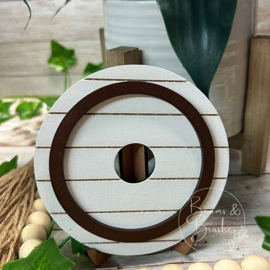 White/Black Round Desk Base for 3 inch inserts