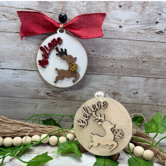 DIY ORNAMENT KIT - Believe Reindeer