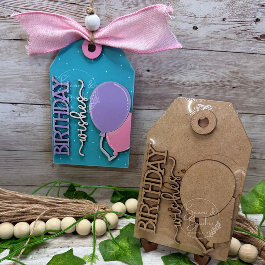 DIY ORNAMENT/GIFT TAG KIT - Birthday Wishes Balloons