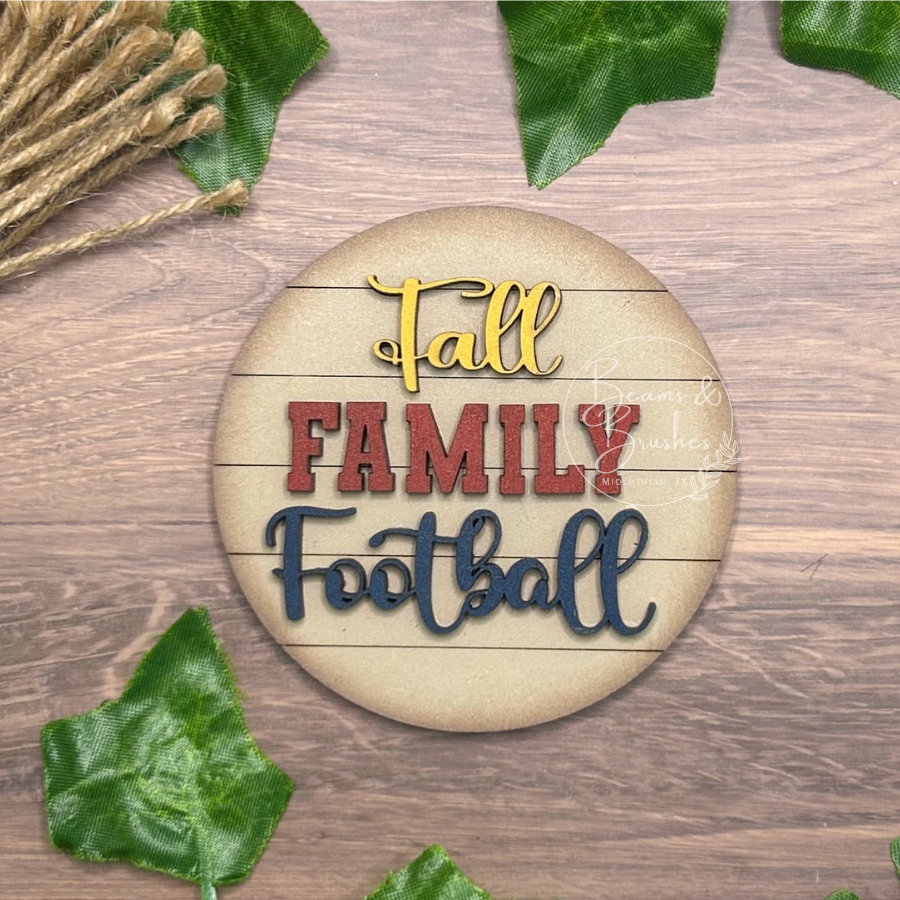 Fall, Family, Football 3 inch Round Insert