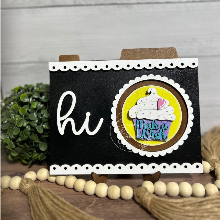 Make a Wish Cupcake 3 inch Round Insert