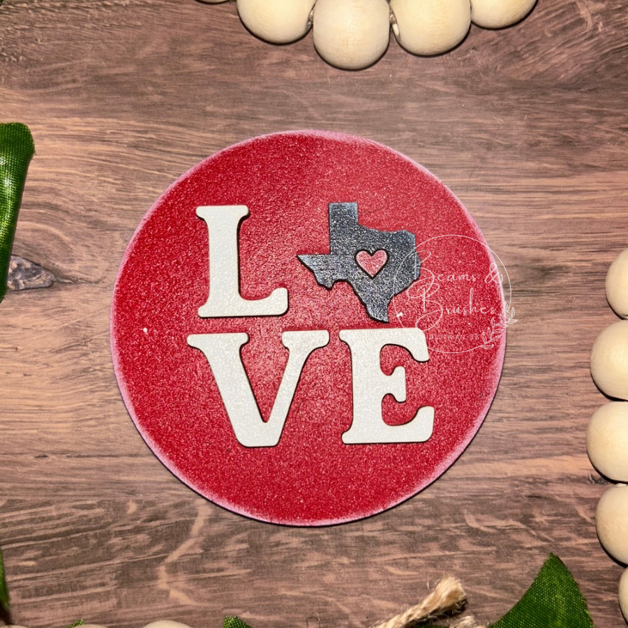 Love Texas 3 inch Round Insert