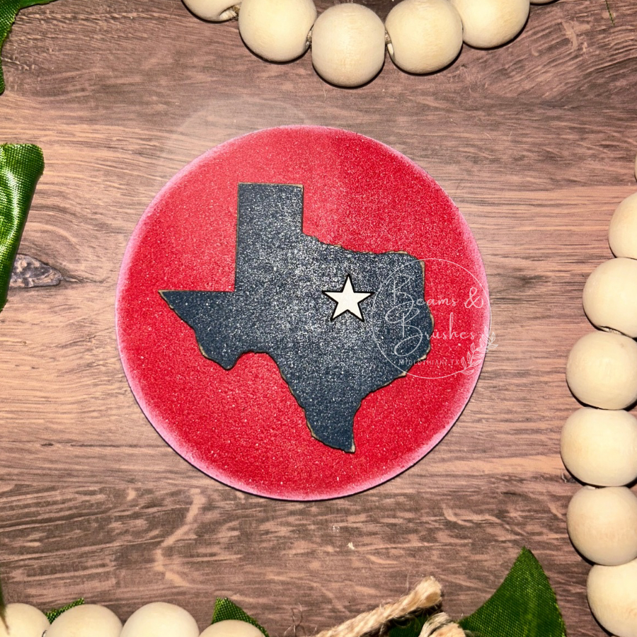 Texas - Red 3 inch Round Insert