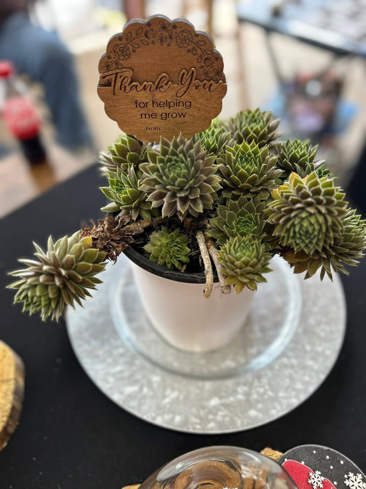 Personalized Plant stake with gift card holder