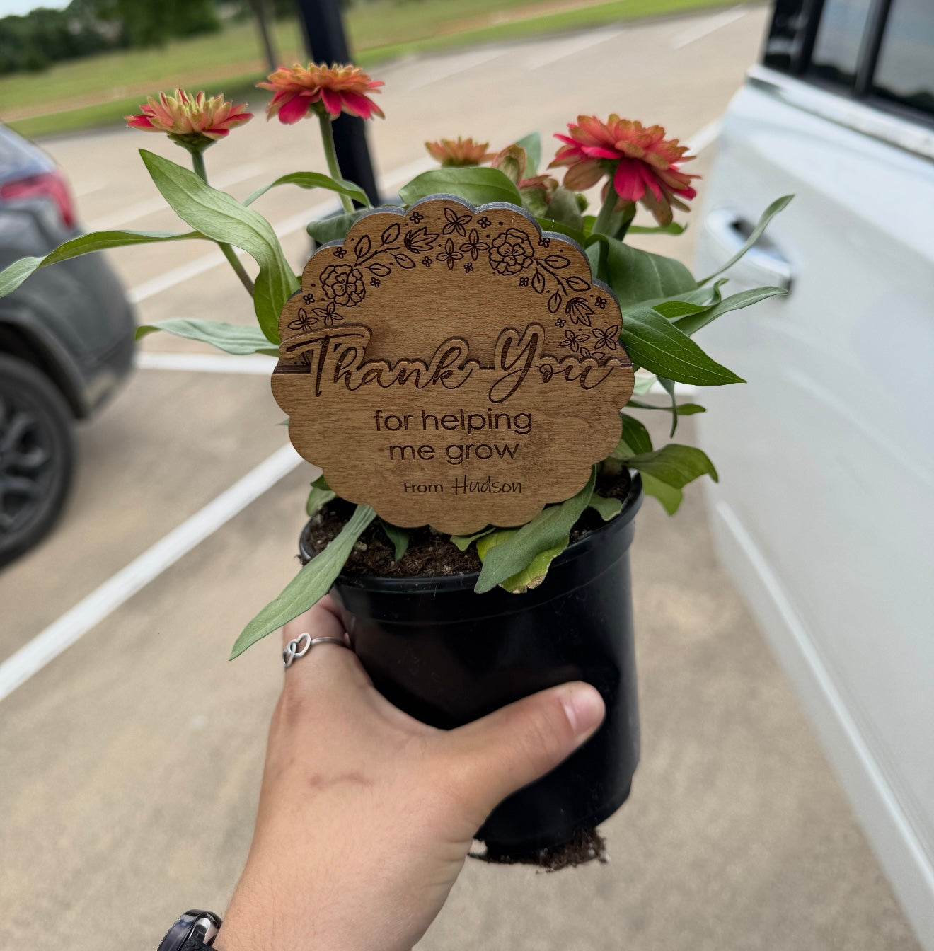 Personalized Plant stake with gift card holder