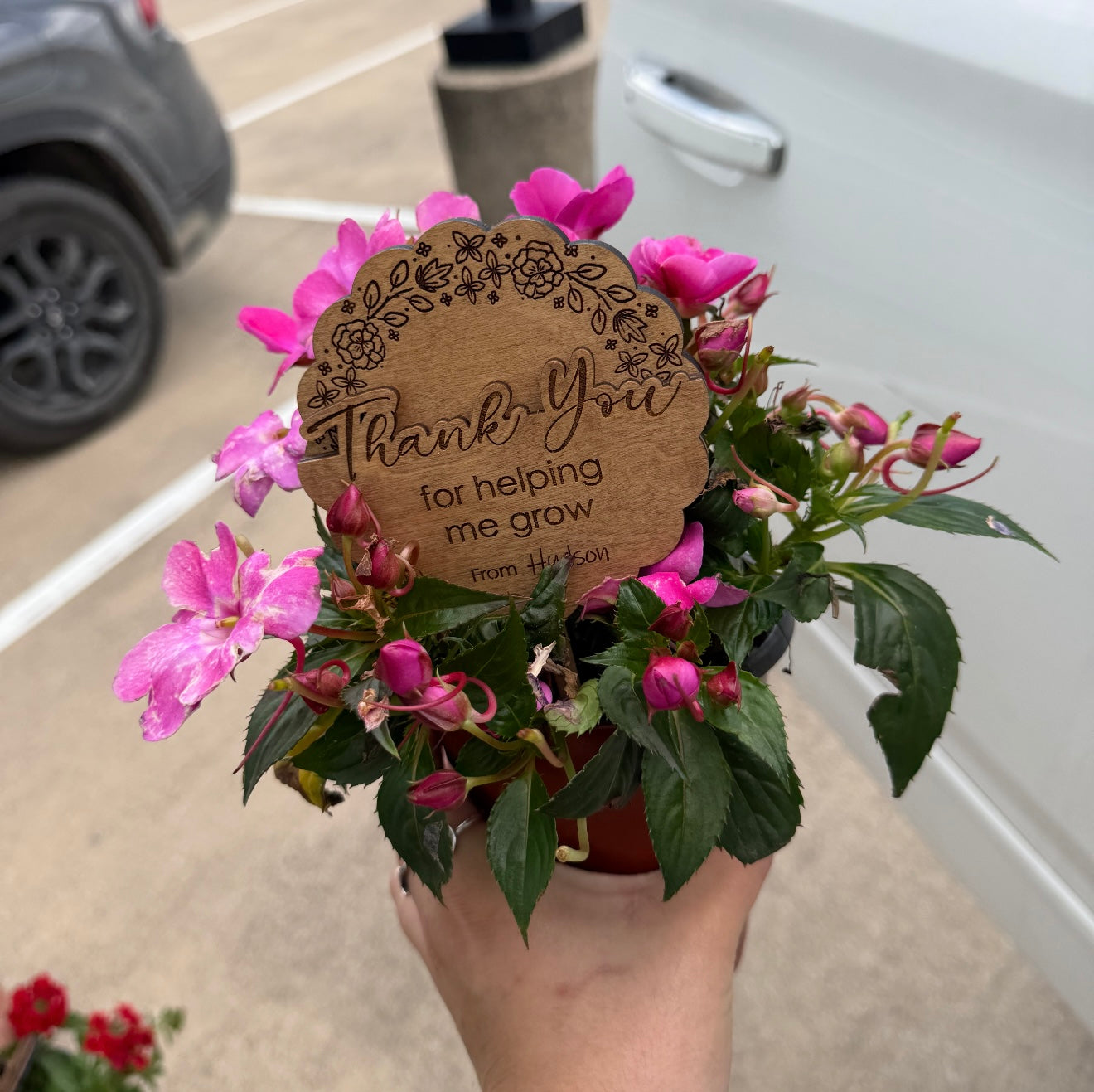 Personalized Plant stake with gift card holder