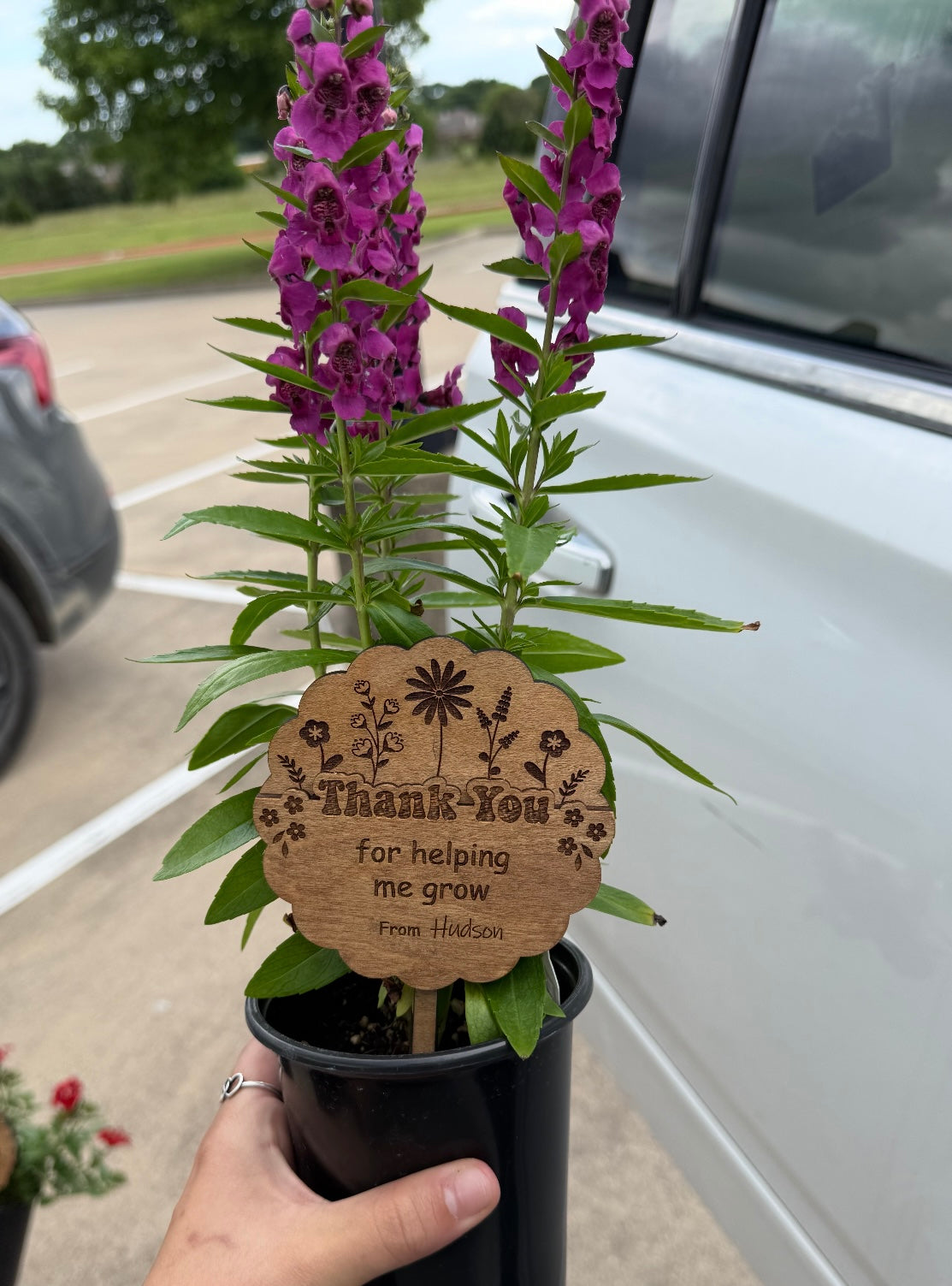 Personalized Plant stake with gift card holder