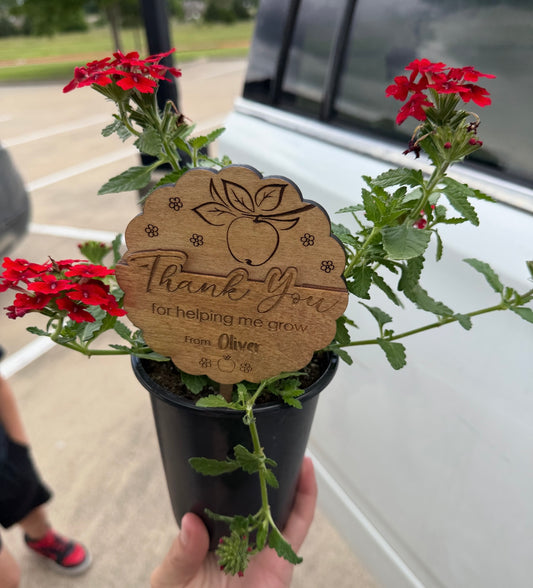 Personalized Plant stake with gift card holder